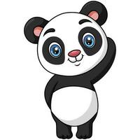 Cute baby cartoon panda on white background vector
