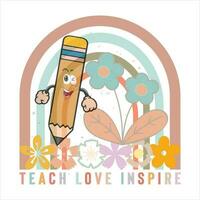 Teacher Retro Flower Sublimation Bundle vector