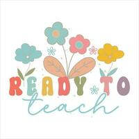 Teacher Retro Flower Sublimation Bundle vector