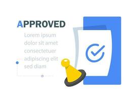 Approved,Approved stamp,Confirmed approved document,flat design icon vector illustration