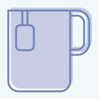 Icon Office Tea. related to Tea symbol. two tone style. simple design editable. simple illustration. green tea vector