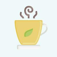 Icon Cup Of Tea. related to Tea symbol. flat style. simple design editable. simple illustration. green tea vector