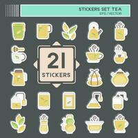 Sticker Set Tea. related to Drink symbol. simple design editable. simple illustration. green tea vector