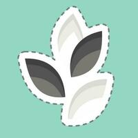 Sticker line cut Tea Leafs. related to Tea symbol. simple design editable. simple illustration. green tea vector