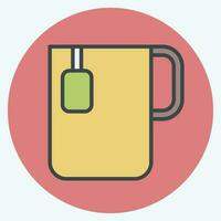 Icon Office Tea. related to Tea symbol. color mate style. simple design editable. simple illustration. green tea vector