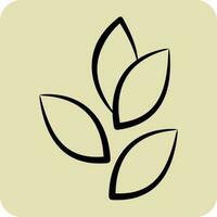 Icon Tea Leafs. related to Tea symbol. hand drawn style. simple design editable. simple illustration. green tea vector
