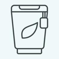 Icon Papercup. related to Tea symbol. line style. simple design editable. simple illustration. green tea vector