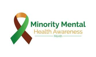 Vector illustration of minority mental health awareness month. july. Vector template for banner, greeting card, poster with background.
