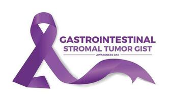 Gastrointestinal Stromal Tumor GIST awareness day in July 13. Lavender or violet color ribbon. Vector illustration.