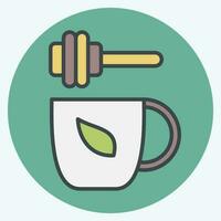 Icon Honey Tea. related to Tea symbol. color mate style. simple design editable. simple illustration. green tea vector