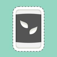 Sticker line cut Tea Bag. related to Tea symbol. simple design editable. simple illustration. green tea vector