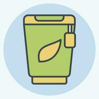 Icon Papercup. related to Tea symbol. color mate style. simple design editable. simple illustration. green tea vector