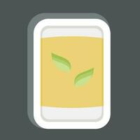 pegatina té bolsa. relacionado a té símbolo. sencillo diseño editable. sencillo ilustración. verde té vector