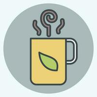 icono caliente té. relacionado a té símbolo. color compañero estilo. sencillo diseño editable. sencillo ilustración. verde té vector
