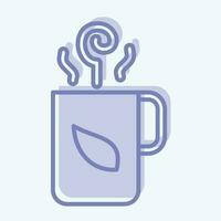 Icon Hot Tea. related to Tea symbol. two tone style. simple design editable. simple illustration. green tea vector