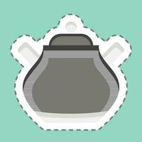 Sticker line cut Sugar. related to Tea symbol. simple design editable. simple illustration. green tea vector