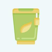 Icon Papercup. related to Tea symbol. flat style. simple design editable. simple illustration. green tea vector