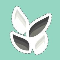 Sticker line cut Leaf Tea. related to Tea symbol. simple design editable. simple illustration. green tea vector