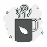 Icon Hot Tea. related to Tea symbol. comic style. simple design editable. simple illustration. green tea vector