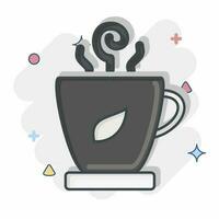 Icon Cup Of Tea. related to Tea symbol. comic style. simple design editable. simple illustration. green tea vector