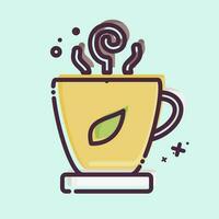 Icon Cup Of Tea. related to Tea symbol. MBE style. simple design editable. simple illustration. green tea vector