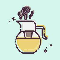 Icon Glass Teaport. related to Tea symbol. MBE style. simple design editable. simple illustration. green tea vector