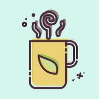 Icon Hot Tea. related to Tea symbol. MBE style. simple design editable. simple illustration. green tea vector