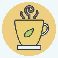 Icon Cup Of Tea. related to Tea symbol. color mate style. simple design editable. simple illustration. green tea vector