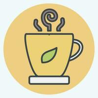 Icon Cup Of Tea. related to Tea symbol. color mate style. simple design editable. simple illustration. green tea vector