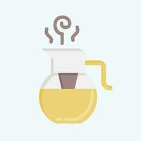 Icon Glass Teaport. related to Tea symbol. flat style. simple design editable. simple illustration. green tea vector