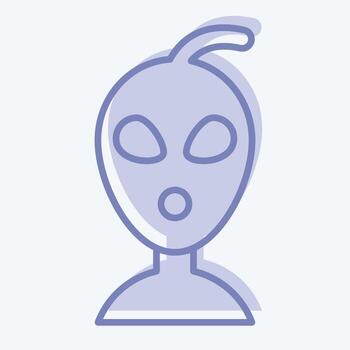 Icon Allien. related to Space symbol. two tone style. simple design editable. simple illustration vector