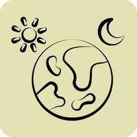 Icon Day And Night. related to Space symbol. hand drawn style. simple design editable. simple illustration vector