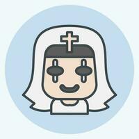 Icon Nun. related to Halloween symbol. color mate style. simple design editable. simple illustration vector