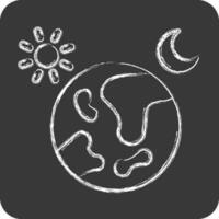 Icon Day And Night. related to Space symbol. chalk Style. simple design editable. simple illustration vector