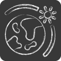 Icon Earth Sun. related to Space symbol. chalk Style. simple design editable. simple illustration vector