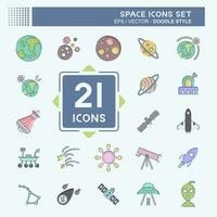 Icon Set Space. related to Education symbol. doodle style. simple design editable. simple illustration vector