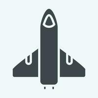 Icon Space Shuttle. related to Space symbol. glyph style. simple design editable. simple illustration vector