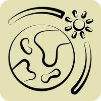 Icon Earth Sun. related to Space symbol. hand drawn style. simple design editable. simple illustration vector