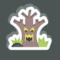 pegatina muerte árbol. relacionado a Víspera de Todos los Santos símbolo. sencillo diseño editable. sencillo ilustración vector