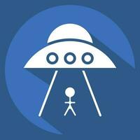 Icon Ufo. related to Space symbol. long shadow style. simple design editable. simple illustration vector