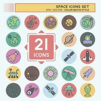 Icon Set Space. related to Education symbol. color mate style. simple design editable. simple illustration vector