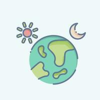 Icon Day And Night. related to Space symbol. doodle style. simple design editable. simple illustration vector