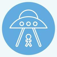 Icon Ufo. related to Space symbol. blue eyes style. simple design editable. simple illustration vector