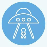 Icon Ufo. related to Space symbol. blue eyes style. simple design editable. simple illustration vector