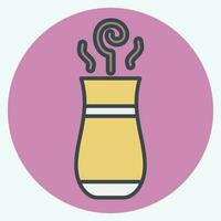 Icon Turkish Tea. related to Tea symbol. color mate style. simple design editable. simple illustration. green tea vector
