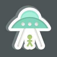 Sticker Ufo. related to Space symbol. simple design editable. simple illustration vector