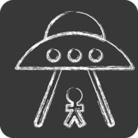 Icon Ufo. related to Space symbol. chalk Style. simple design editable. simple illustration vector