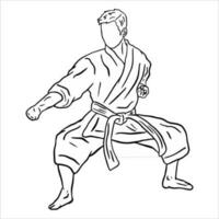 Karate kick and poses of karate techniques. Martial arts. This vector illustrates several poses of karate techniques in Silhouette vector illustration.