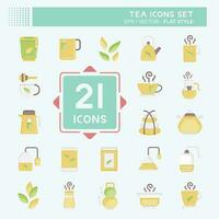 Icon Set Tea. related to Drink symbol. flat style. simple design editable. simple illustration. green tea vector