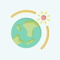 Icon Earth Sun. related to Space symbol. flat style. simple design editable. simple illustration vector